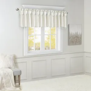 Madison Park Emilia Lightweight Faux Silk Valance With Beads