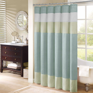 Amherst Faux Silk Shower Curtain - Green