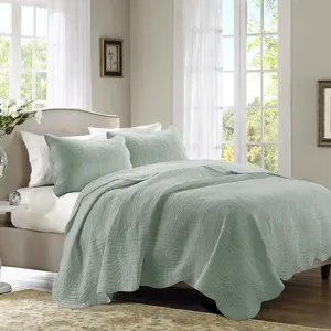 Madison Park Tuscany 3 Piece Reversible Scalloped Edge Quilt Set