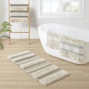 INK+IVY Asher Woven Texture Stripe Bath Rug