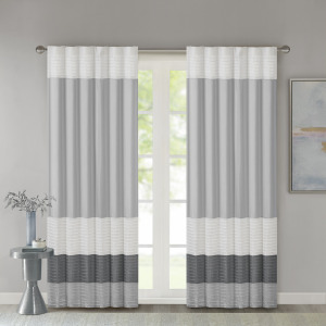 Amherst Polyoni Pintuck Curtain Panel - Grey
