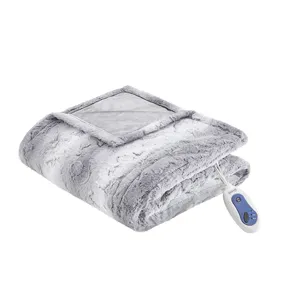 Beautyrest Zuri Oversized Faux Fur Heated Throw