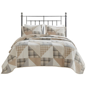 Olsen King/Cal King Oversized Cotton Quilt Mini Set - Tan
