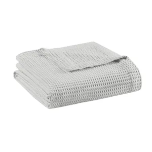 Madison Park Waffle Weave Cotton Blanket