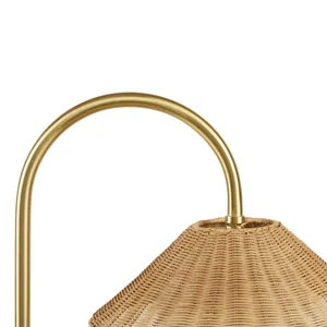 Laguna Rattan Weave Shade Floor Lamp - Gold/Natural