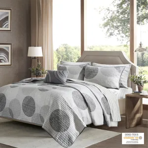 Madison Park Essentials Knowles Quilt Set with Cotton Bed Sheets