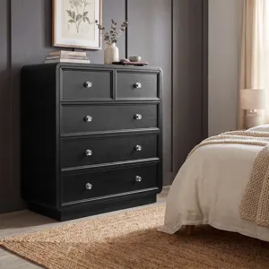 Chapel Hill Deco 5 Drawer Dresser - Black Satin