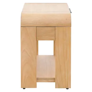 Jameson Modern One Drawer Waterfall Nightstand - Natural