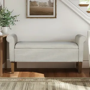 Aubrey Upholstered Storage Bench - Natural