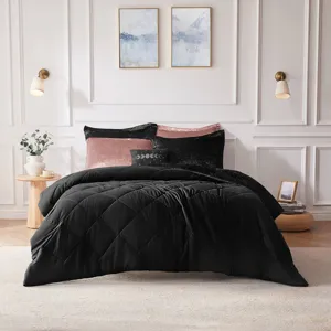 Intelligent Design Felicia Velvet Comforter Set with Throw Pillow