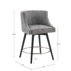 Mateo Swivel Counter Stool - Grey