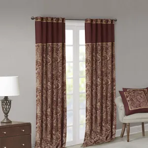 Madison Park Aubrey Jacquard Curtain Panel Pair