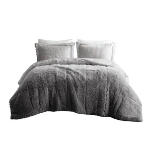 Intelligent Design Brielle Ombre Shaggy Long Fur Comforter Mini Set