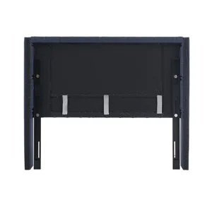 Amelia King Upholstered Wingback Headboard with Button Tufting & Nailhead Trim - Navy