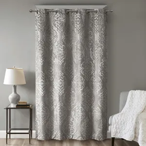 SunSmart Mirage Knitted Jacquard Damask Total Blackout Grommet Top Curtain Panel