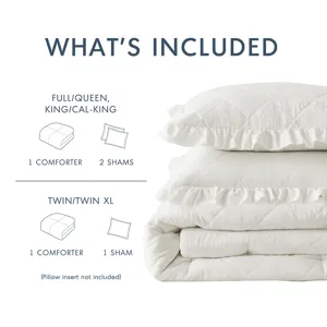Comfort Spaces Hannah Diamond Quilted Ruffle Edge Comforter Set