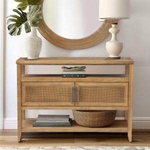 Naomi 2 Door Storage Console Table - Honey