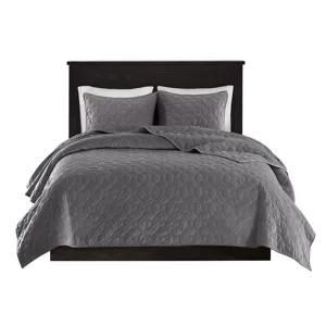 Madison Park Harper 3 Piece Velvet Quilt Set