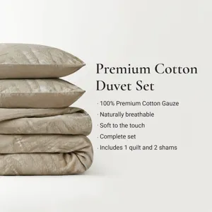 Harbor House Coastal Leaves 3 Piece 3 Piece Cotton Duvet Set