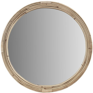 Luna Natural Rattan Round Wall Mirror - Natural