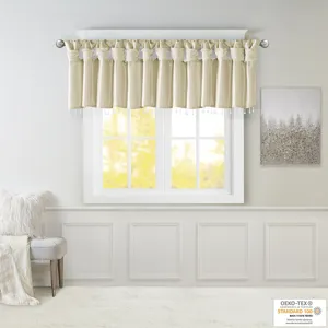 Madison Park Emilia Lightweight Faux Silk Valance With Beads