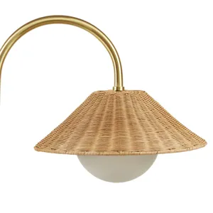 Laguna Rattan Weave Shade Floor Lamp - Gold/Natural