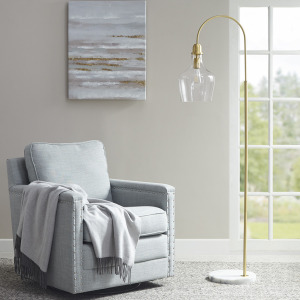 Auburn Arched Floor Lamp with Marble Base - Gold