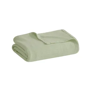 Madison Park Freshspun Basketweave Cotton Blanket