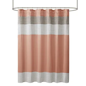 Amherst Faux Silk Shower Curtain - Coral