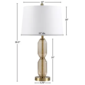Zirconia Faceted Brown Glass Table Lamp - Brown