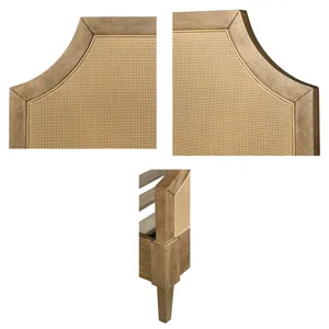 Salina Woven Cane Queen Platform Bed - Toasted Almond