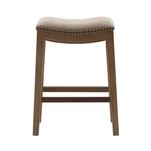 Belfast Saddle Counter Stool - Linen