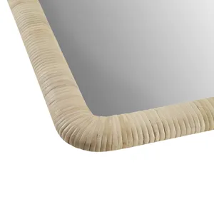 Nova Natural Rattan Rectangle Wall Mirror - Natural