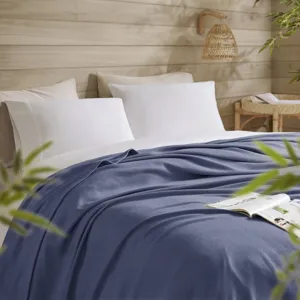 Bamboo Cotton Full/Queen Rayon from Bamboo Cotton Blanket - Navy