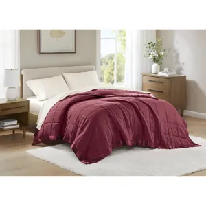 Madison Park Windom Lightweight Down Alternative Blanket with Satin Trim
