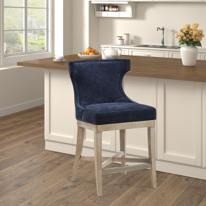 Carson Counter Stool with Swivel Seat - Navy
