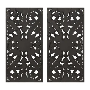 Madison Park Botanical Panel Distressed Carved Wood 2-piece Wall Decor Set