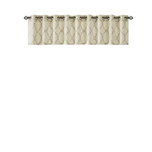 Madison Park Saratoga Fretwork Print Grommet Top Window Valance