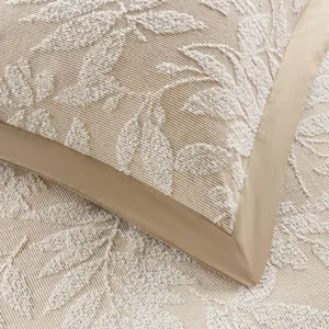 Harbor House Blue Harbor House Blue Solace Leaf 3-Piece Cotton Blend Botanical Jacquard Comforter Set