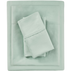 1000 Thread Count California King HeiQ Smart Temperature Cotton Blend 4 PC Sheet Set - Seafoam