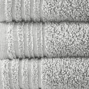 Big Bundle 100% Cotton Quick Dry 12 Piece Bath Towel Set - Silver