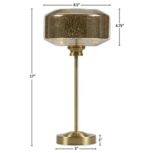 Lumivive 17\" Mercury Glass Table Lamp - Gold