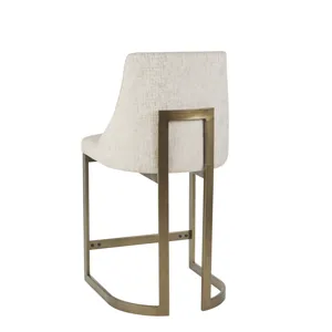 Bryce 26\"H Upholstered Counter Stool with Metal Base - Cream