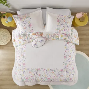 Urban Habitat Kids Lulu Floral Reversible Cotton Comforter Set with Throw Pillow