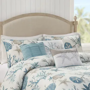 Madison Park Pebble Beach 6 Piece Cotton Sateen Duvet Cover Set