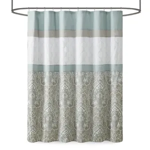 510 Design Shawnee Printed and Embroidered Shower Curtain - Seafoam