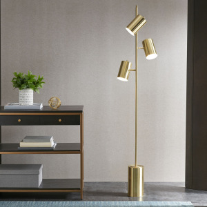 Alta 3-Light Metal Floor Lamp - Gold