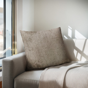 Ava Solid Square Pillow - Dark Taupe