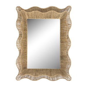 INK+IVY 26X36 Double-Layer Scalloped Natural Jute Wall Mirror Amelie Seagrass - Natural