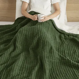Madison Park Rowan Waffle Knit Chenille Throw